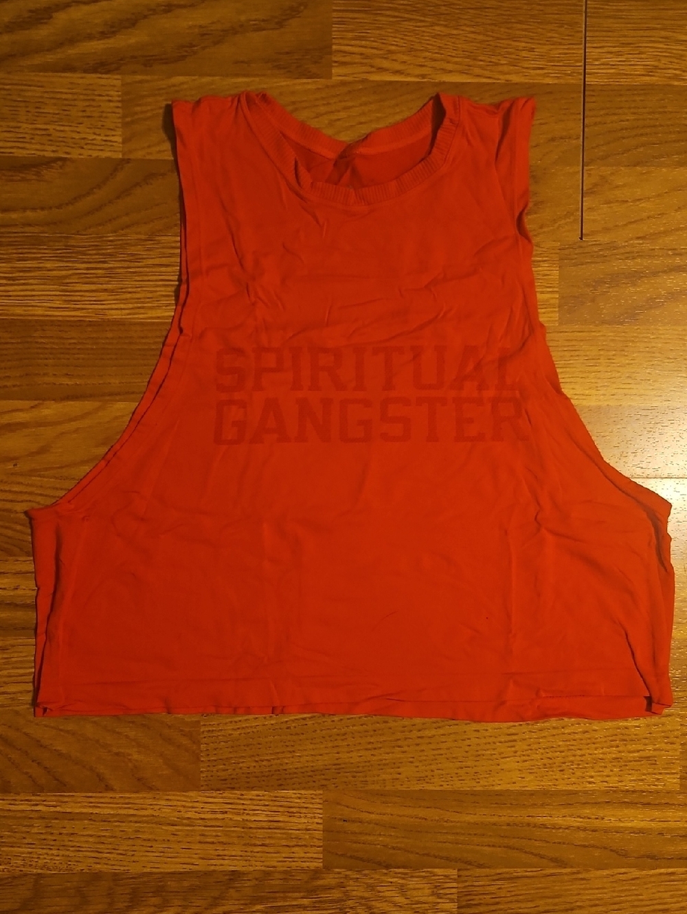 Spiritual Gangster Orange-Red Muscle Tee